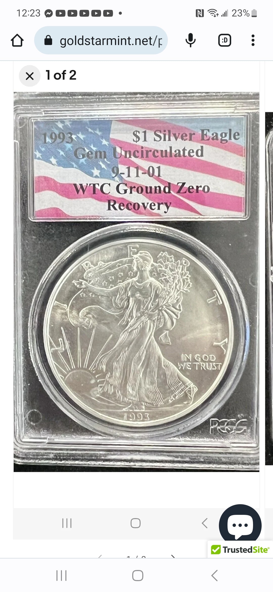 1993 $1 ASE GEM UNC. WTC RECOVERY 9-11-01 PCGS