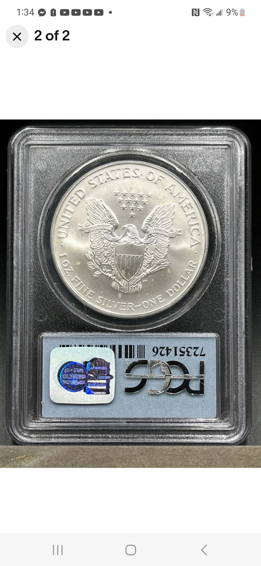 2001 $1 ASE MS69 WORLD TRADE CENTER GROUND ZERO RECOVERY 9-11-01 PGCS