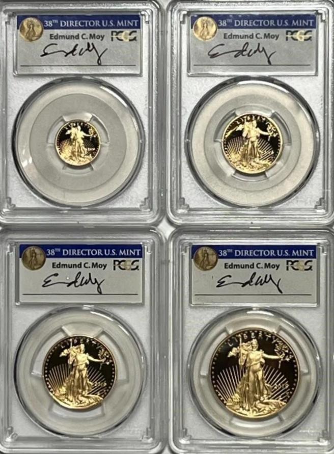 2019-W PCGS Gold Eagle Set PR70DCAM $5,$10,$25,$50 First Day of Issue Signed by ED MOY - Goldstar Mint 