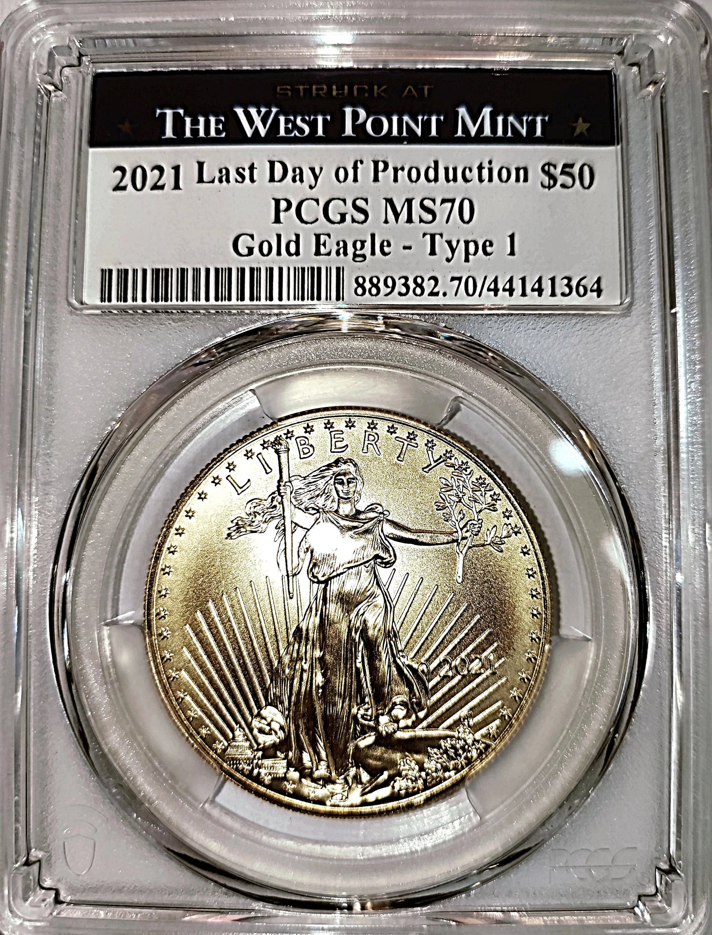 2021 Gold Eagle - Type 1 Last Day of Production MS70 - Goldstar Mint 