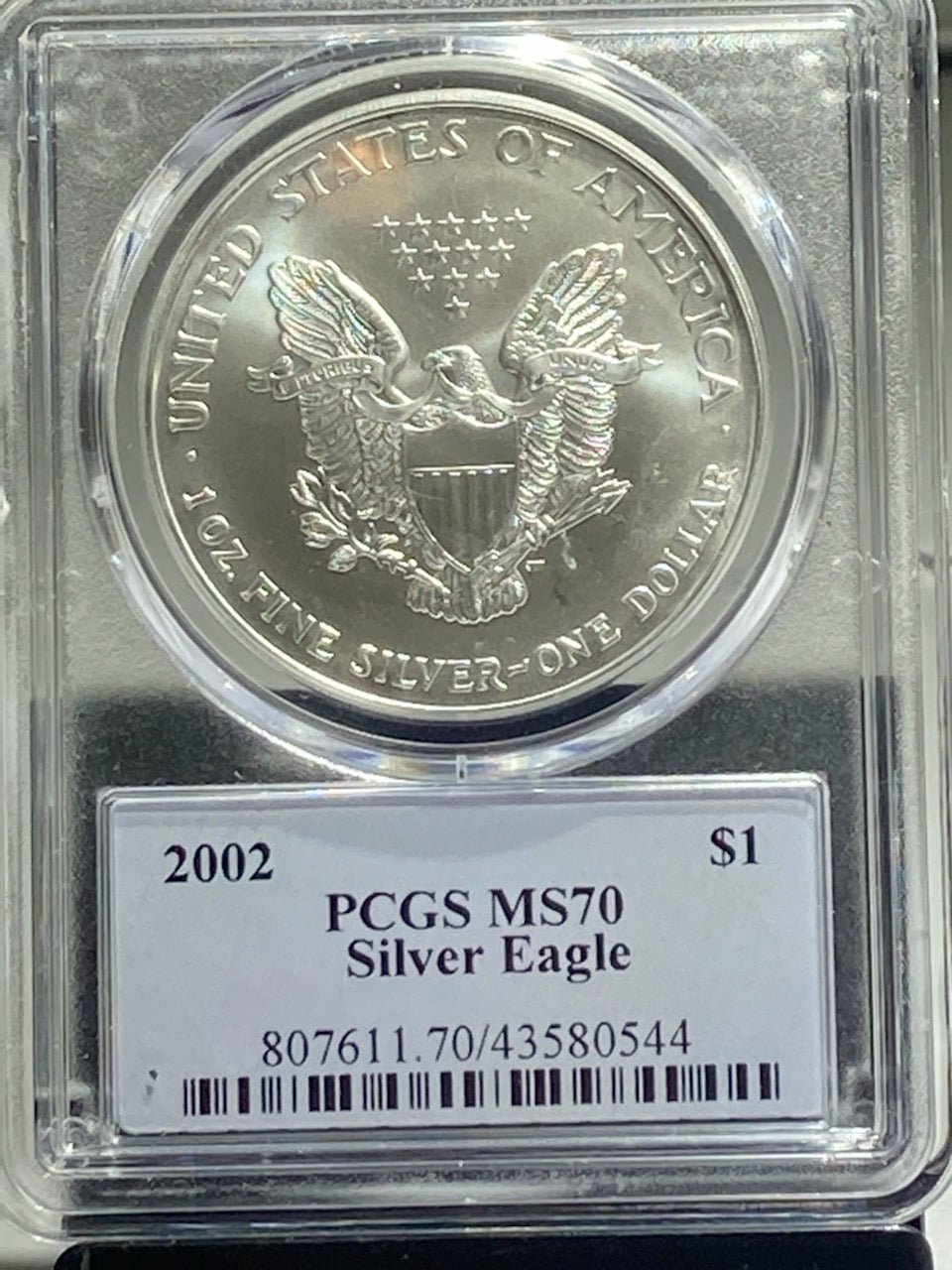 2002 $1 PCGS MS70 SILVER EAGLE SIGNED BY THOMAS CLEVELAND - Goldstar Mint 