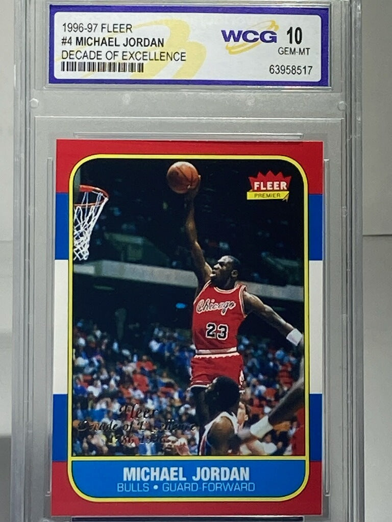 1996 FLEER MICHAEL JORDAN - DECADE OF EXCELLENCE #4  WCG GRADED 10 GEM-MT - Goldstar Mint 