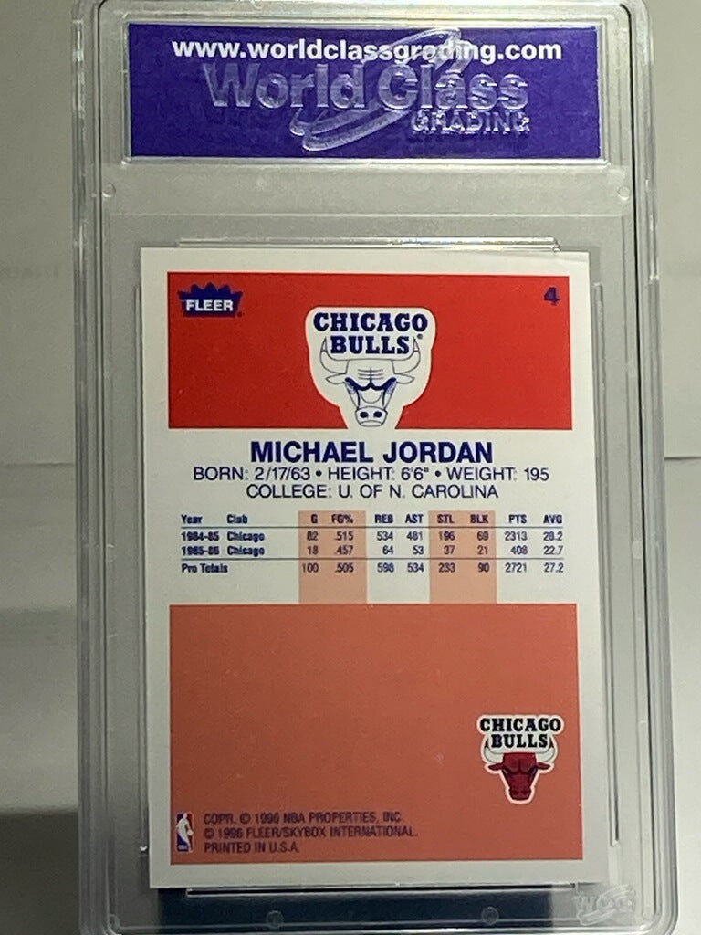 1996 FLEER MICHAEL JORDAN - DECADE OF EXCELLENCE #4  WCG GRADED 10 GEM-MT - Goldstar Mint 