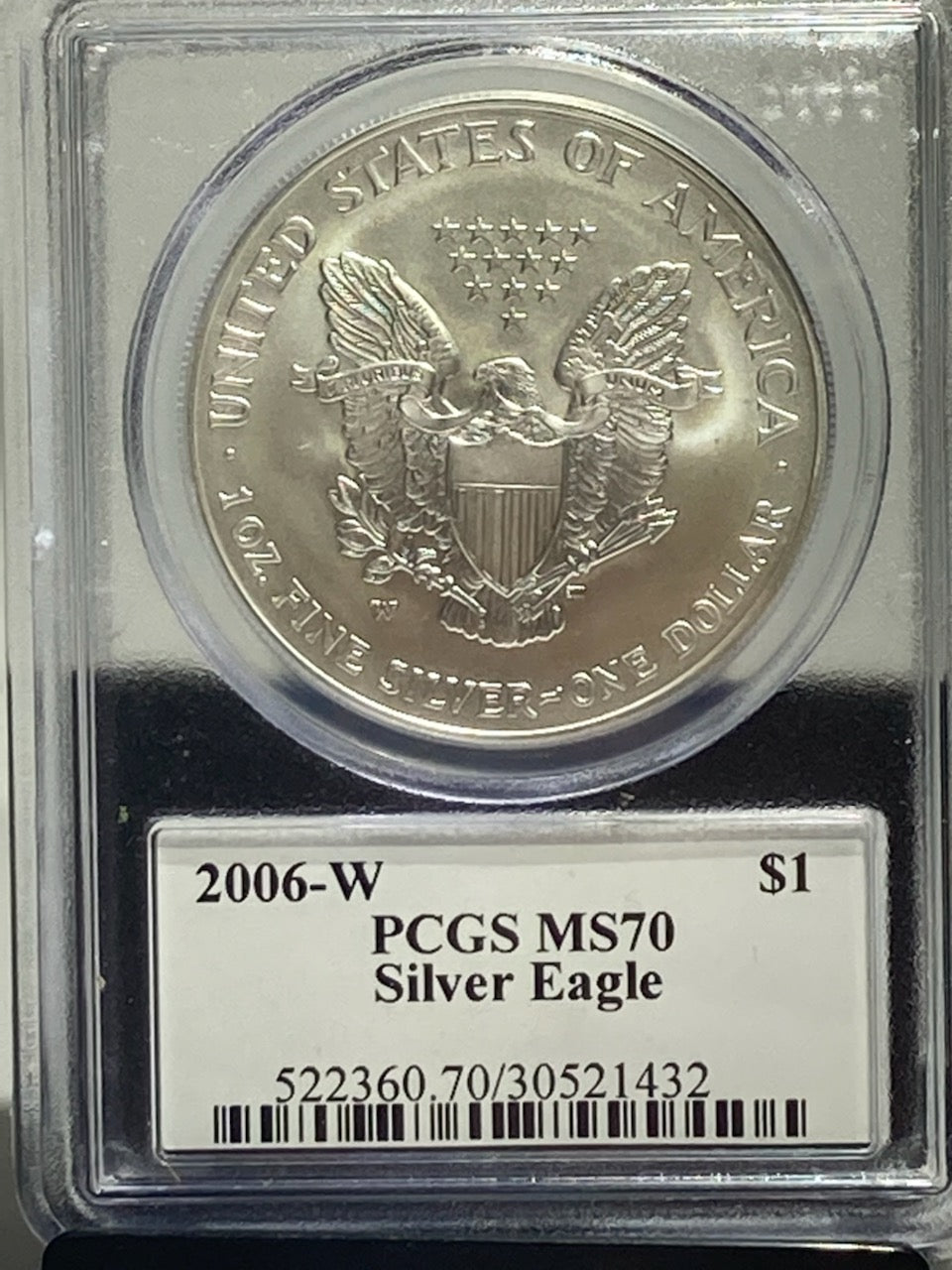 2006 $1 W PCGS MS70 SILVER EAGLE MERCANTI SIGNATURE - Goldstar Mint 